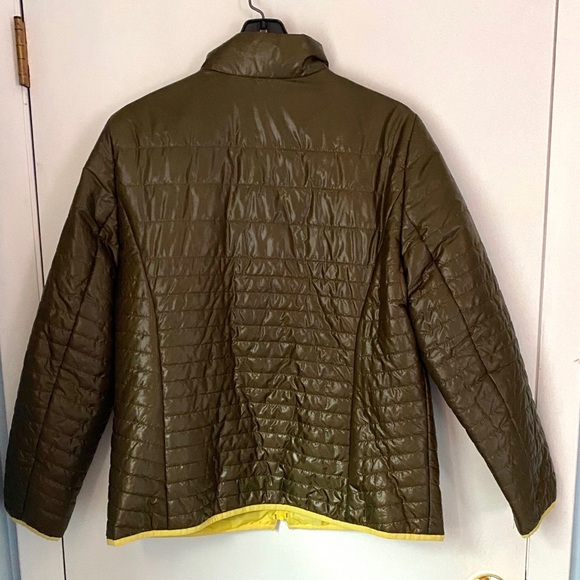 Talbots Primaloft Puffer Jacket Green Yellow Large - Picture 4 of 6